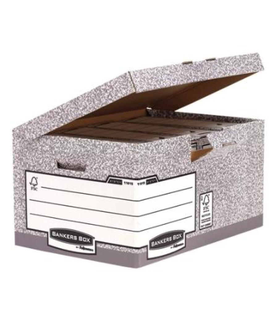 Fellowes maxi contenedor de archivos con tapa fija system gris