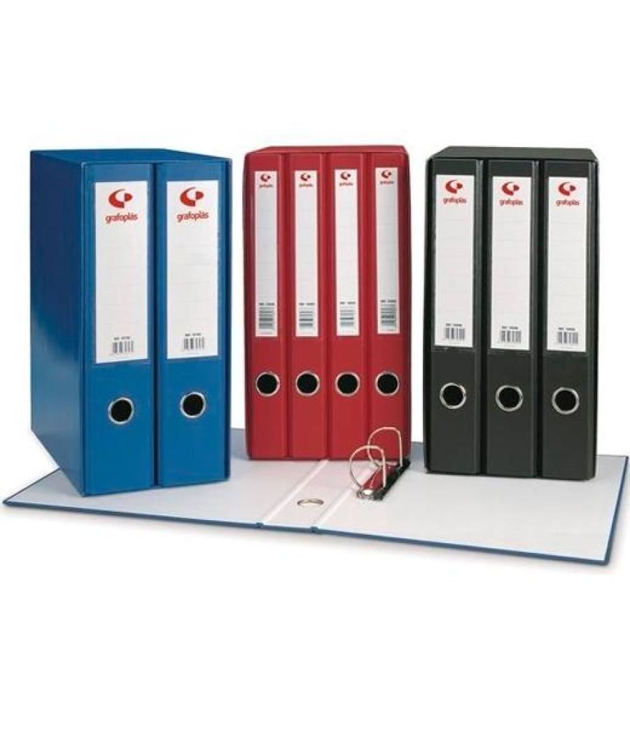 Grafoplás módulo 4 carpetas pokf 2mm anillas mixtas 2x25mm grafcolor folio c/tarjetero negro