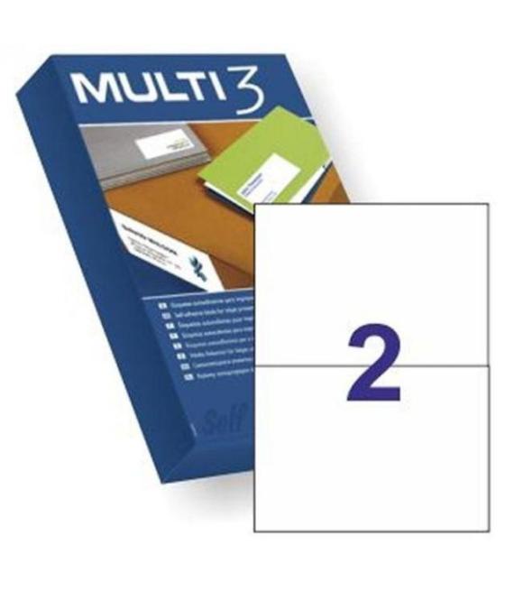 Multi-3 etiquetas adhesivas 210x148mm inkjet/láser c/rectos 2 x 500h blanco