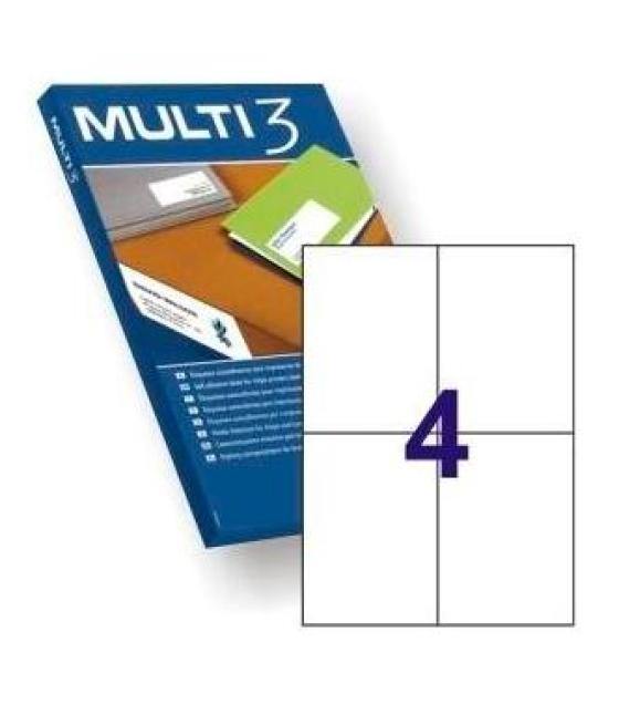 Multi-3 etiquetas adhesivas 105x148mm inkjet/láser c/rectos 4 x 100h blanco