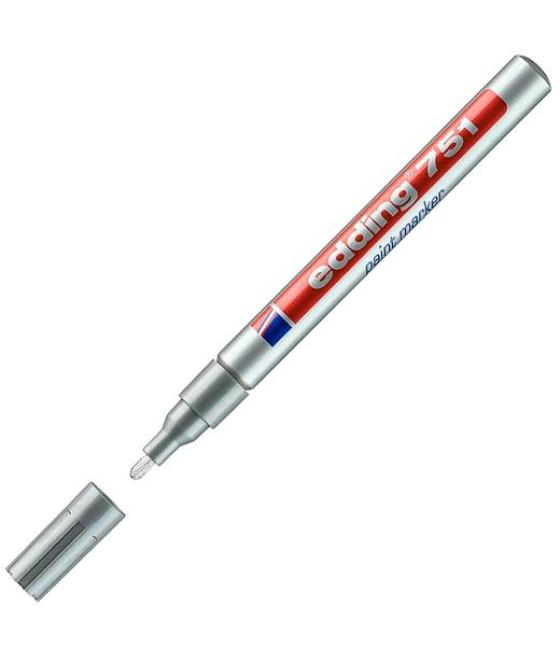 Edding marcador permanente tinta opaca 751 plata