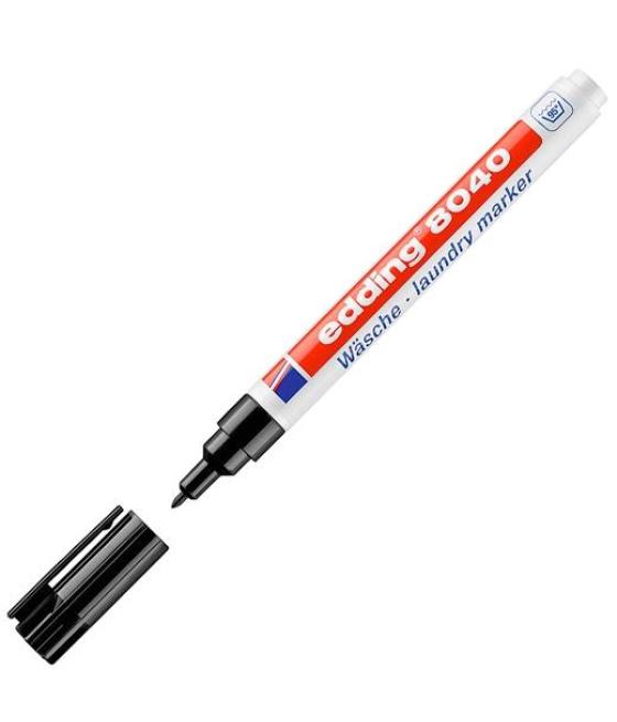 Edding marcador textil permanente 8040 p/redonda 2mm negro pack 10 unidades