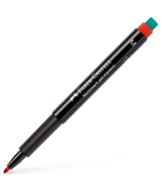 Faber castell rotulador permanente multifuncional multimark m con goma integrada rojo pack 10 unidades