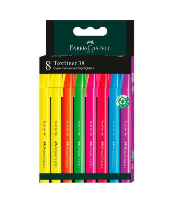 Faber castell marcador fluorescente textliner 38 c/surtidos blíster 8 ud