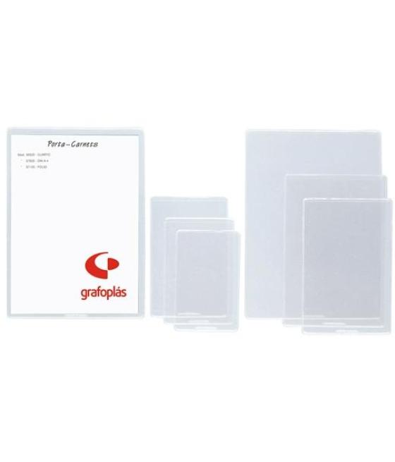 Grafoplás funda portacarnets pvc piel naranja 200 micras c/rebaje nif transparente