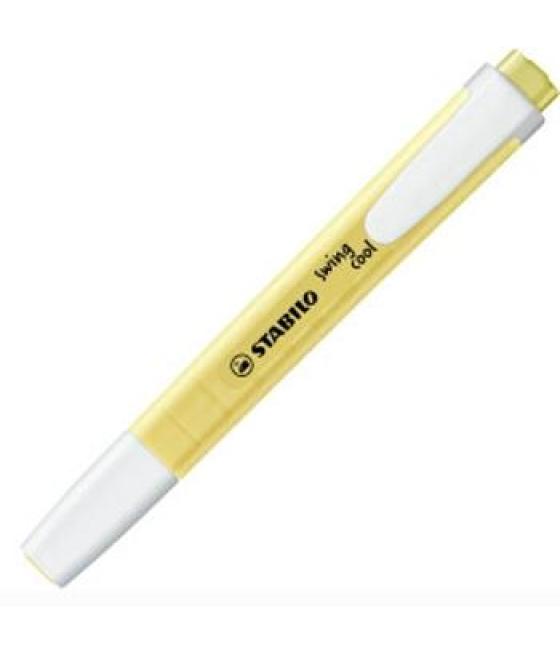 Stabilo marcador fluorescente swing cool pastel amarillo caja 10 ud