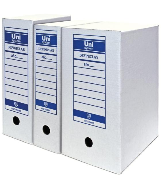 Unisystem caja archivo definiclas folio cartón folio doble pack 50 ud