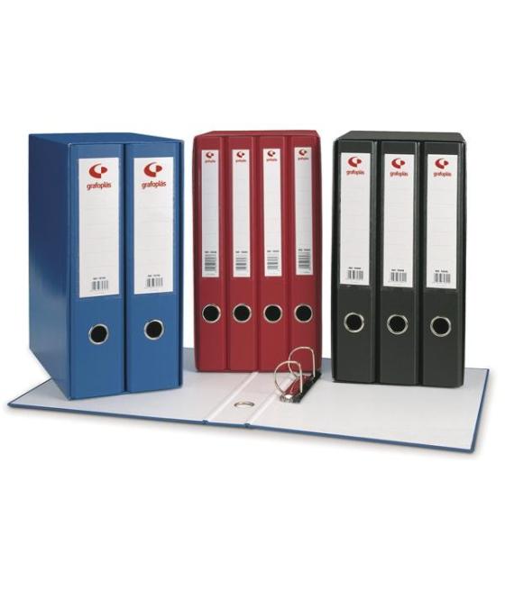 Grafoplas módulo grafcolor 2 archivadores palanca 2 anillas mixtas 65mm folio cubierta forrada pp rojo