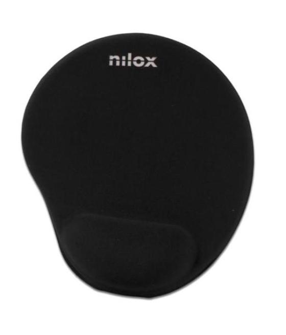 Nilox alfombrilla ergonomica para raton negro