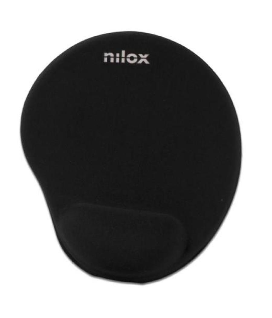 Nilox alfombrilla ergonomica para raton negro