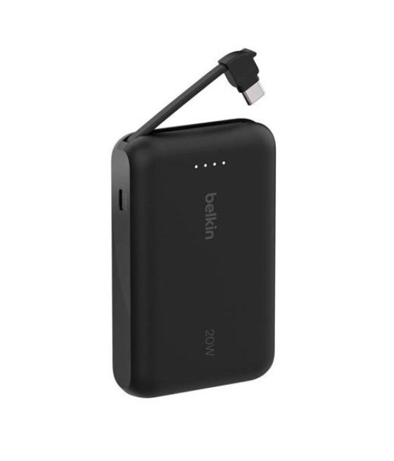 Belkin cargador power bank 10k mah 1 usb-c c/ cable integrado usb-c negro