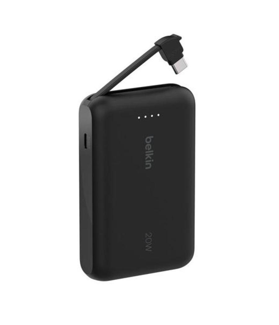 Belkin cargador power bank 10k mah 1 usb-c c/ cable integrado usb-c negro