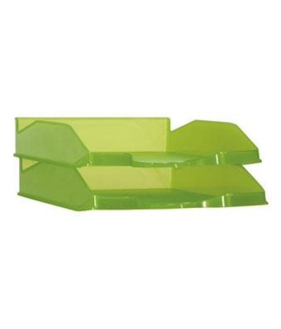 Archivo 2000 bandeja archivo 2000 apilable en 3 posiciones fondo liso formato din a4 y folio 345x255x60 mm kiwi traslúcido