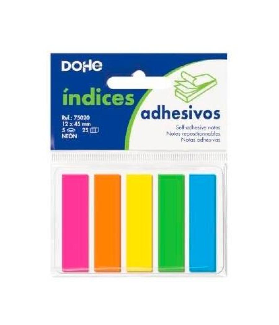 Dohe indices reposicionables 5 tacos x 25 marcadores 12x45mm c/surtidos neón