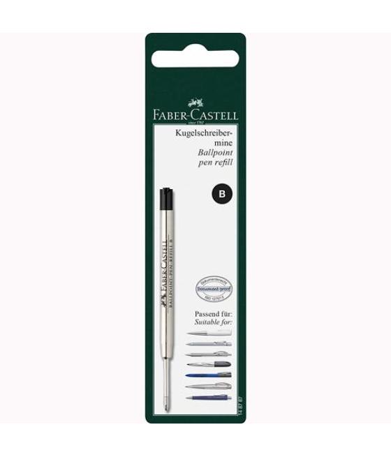 Faber castell recambio para bolígrafo gran capacidad b negro en blister