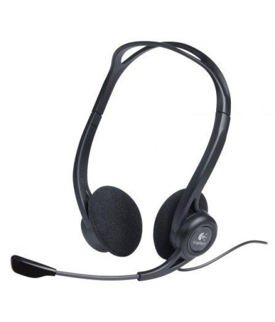 Logitech auriculares diadema 960 biaural estereo c/ micrófono control de volumen cable usb negro