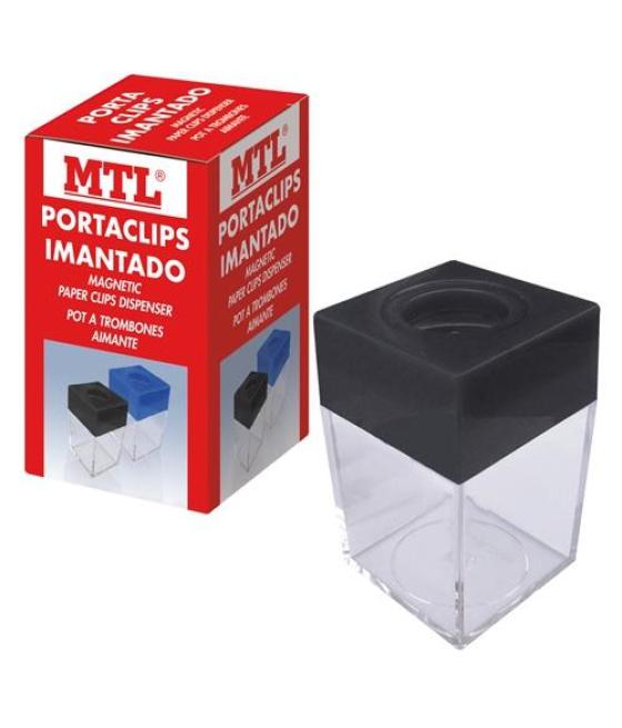Mtl portaclips imantado depósito transparente plástico embocadura negro