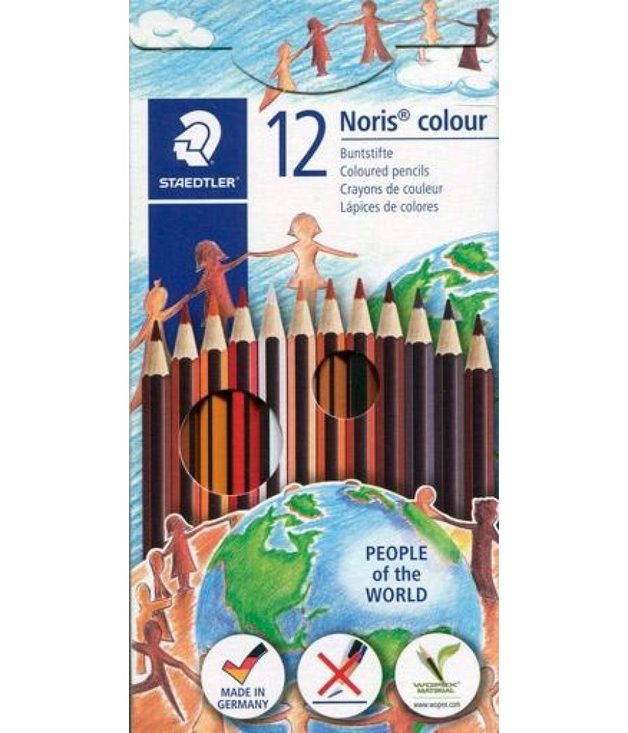 Staedtler lápices colores wopex ecológico tonos de piel surtidos estuche 12 ud