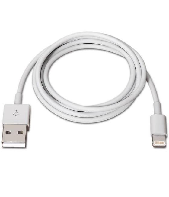 Aisens cable lightning a usb 2.0 lightning/m - usb a/m blanco 1,0m