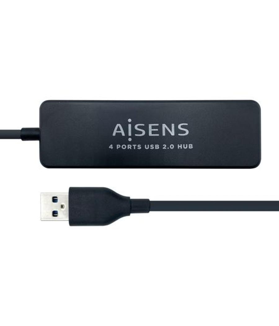 Aisens hub usb 2.0 tipo a/m - 4xtipo a/h negro 30cm
