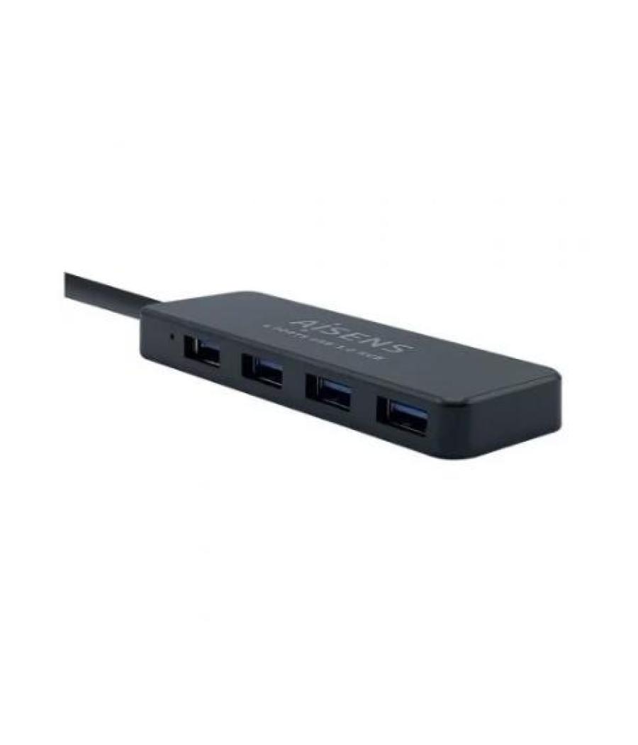 Aisens hub usb 3.0, tipo a/m - 4xtipo a/h negro 30cm