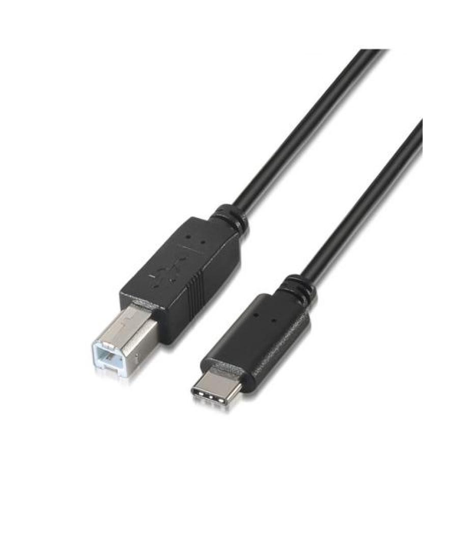 Aisens cable usb 2.0 impresora 3a tipo usb-c/m - b/m negro 1,0m