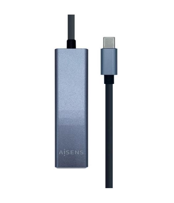 Aisens conversor usb3.1 gen1 usb-c a ethernet gigabit 10/100/1000 mbps + hub 3xusb3.0 gris 15cm