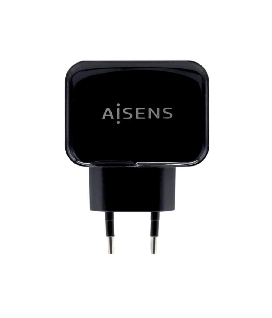 Aisens cargador usb 17w 5v/3.4a, 2x usb-a con control ai negro