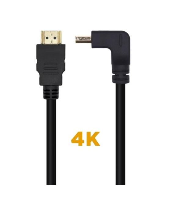 Aisens cable hdmi v2.0 acodado premium alta velocidad hec 4k@60hz 18gbps a/m - a/m negro 2m