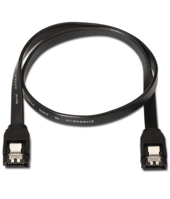 Aisens cable sata iii datos 6g con anclajes negro 0,5m