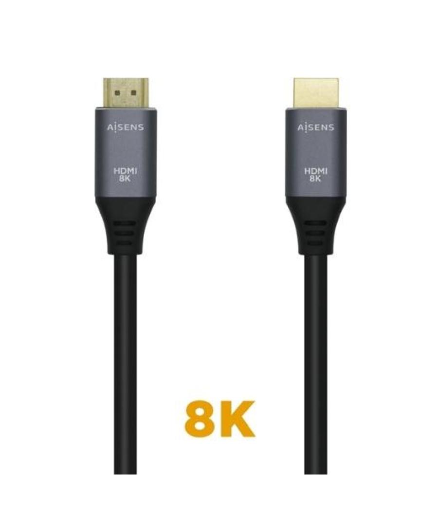 Aisens cable hdmi v2.1 premium alta velocidad hec 8k@60hz 48gbps a/m - a/m gris/negro 1,0m