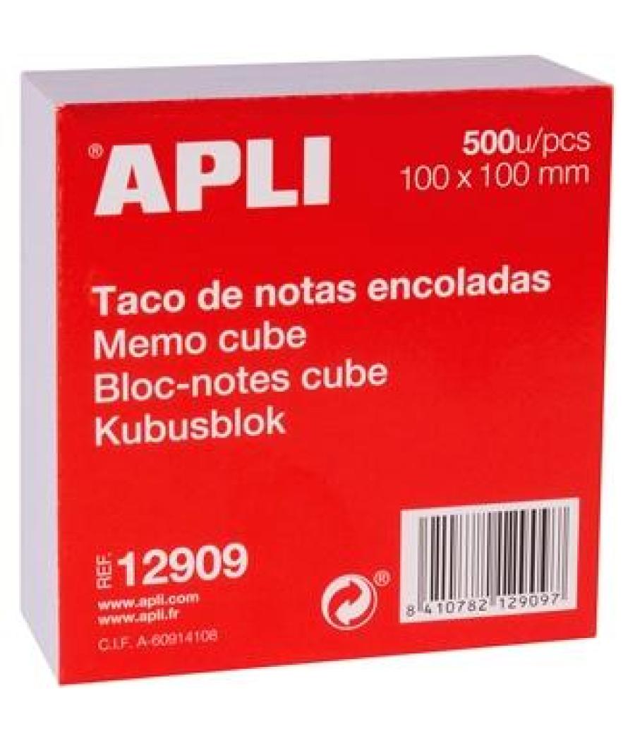 Apli taco de notas encoladas 500h 100x100mm blanco