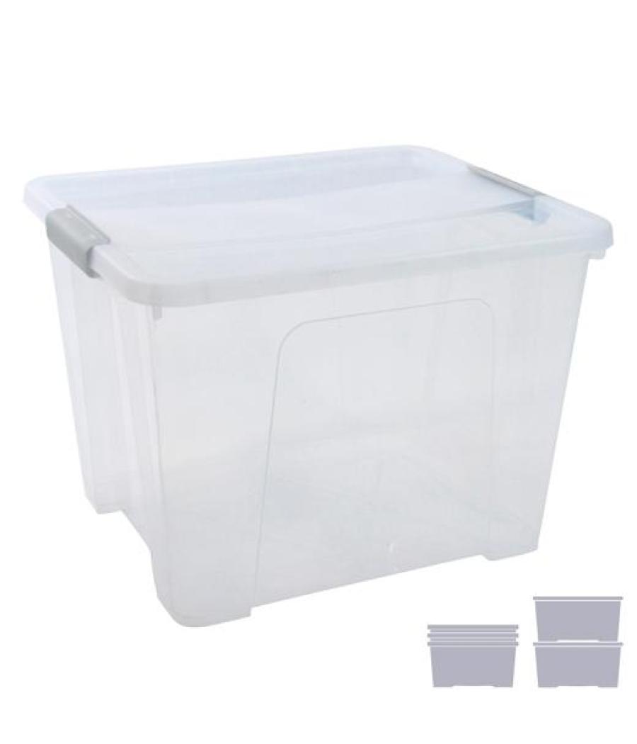 Archivo 2000 caja de almacenaje 32l apilable y encajable c/tapa 360x420x300mm pp cristal transparente