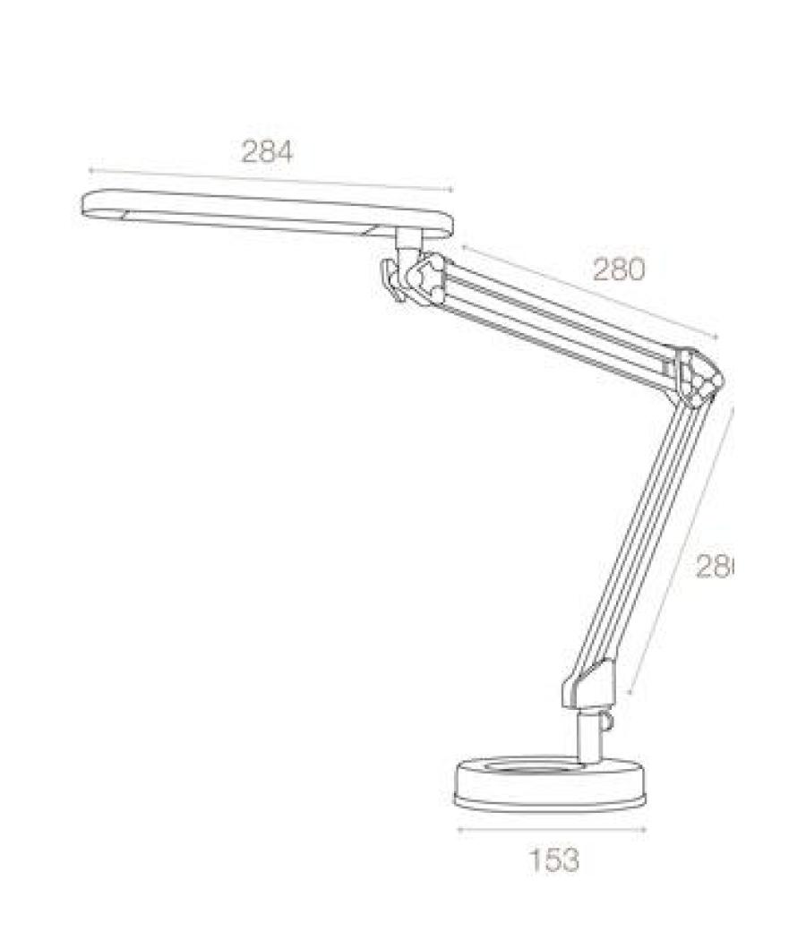 Archivo 2000 lámpara led flexo de sobremesa cabezal pivotable horizontal/vertical con base luz blanco neutro 150x565x280mm plata