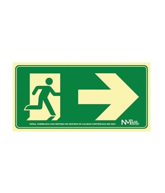 Archivo 2000 señal "salida de emergencia derecha" 160x320 pvc verde