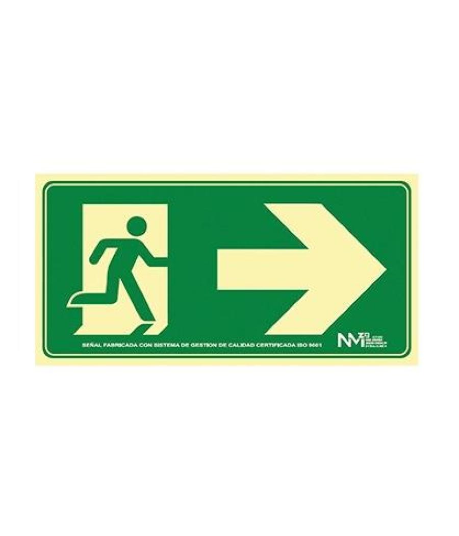 Archivo 2000 señal "salida de emergencia derecha" 160x320 pvc verde