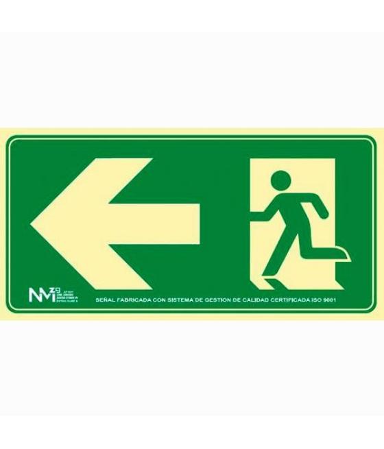 Archivo 2000 señal salida de emergencia izquierda 160x320 pvc verde