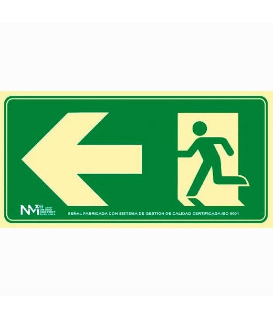 Archivo 2000 señal "salida de emergencia izquierda" 160x320 pvc verde