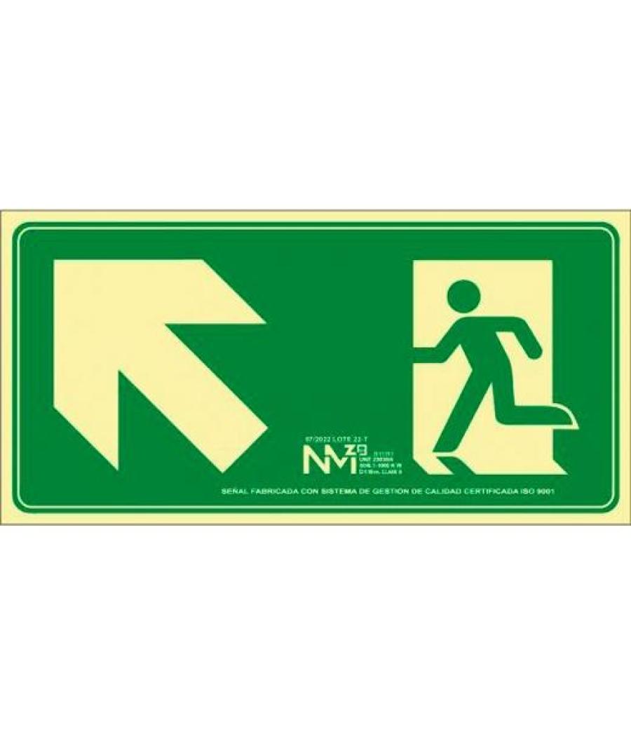Archivo 2000 señal "evacuar escalera arriba izquierda" 320x160mm pp 700 micras verde