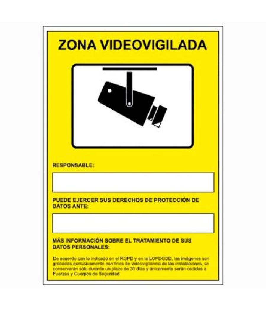 Archivo 2000 señal "cámaras de vigilancia en grabación las 24 horas" 210x297 pvc amarillo
