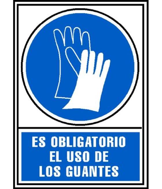 Archivo 2000 señal obligatorio uso de guantes 210x297 pvc azul y blanco