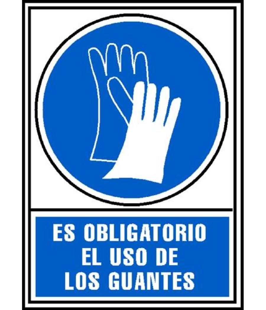 Archivo 2000 señal "obligatorio uso de guantes" 210x297 pvc azul y blanco