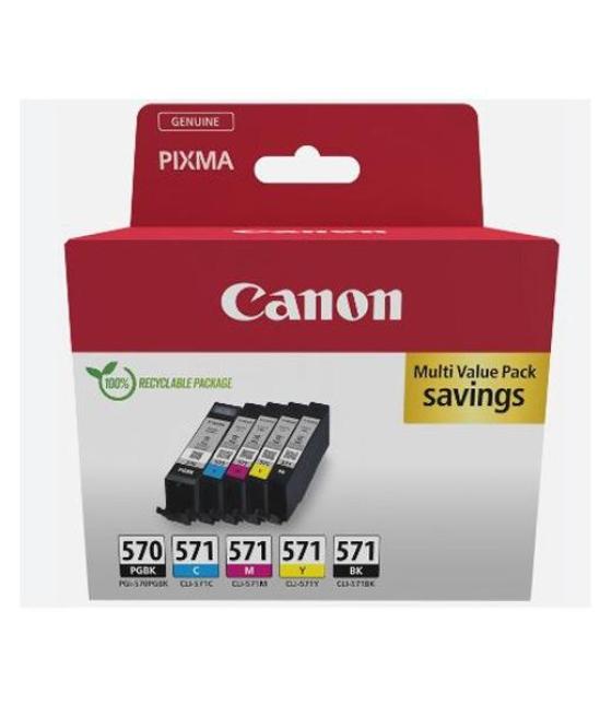 Canon tinta ecopack pgbk+ bk/c/m/y - pixma ts 5051/5053/5055/6050/6051/6052/8051/8052/9050/9055 - pgi 570 + cli 571