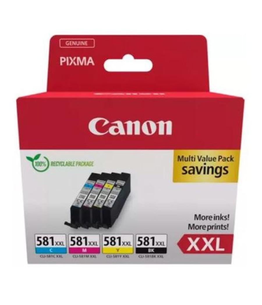 Canon tinta ecopack bk +c/m/y - pixma ts 6251/6350/6351/705/8252/8350/8351/8352/9550/9551- cli 581xxl