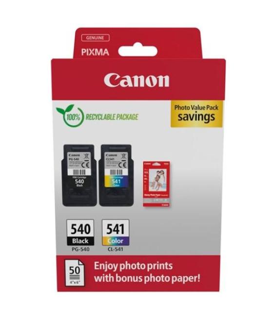 Canon tinta ecopack bk c/m/y   50h papel fotográfico 10x15 para pixma mg 3250/3550/3650/4250 - mx 395/455/475/525/535 - ts 5150/
