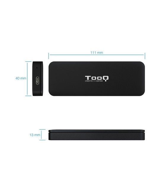 TooQ TQE-2280B caja para disco duro externo Caja externa para unidad de estado sólido (SSD) Negro M.2 - Imagen 3