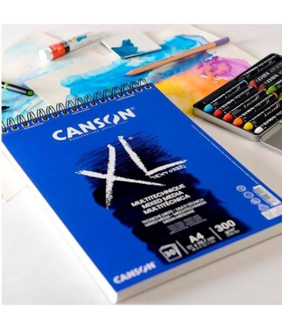 Canson bloc dibujo xl mixed media textured 30h a4 blanco pack 5 unidades