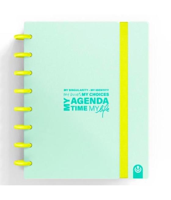 Carchivo agenda de discos ingeniox sin fecha a5 80h 100gr sv neón menta pastel
