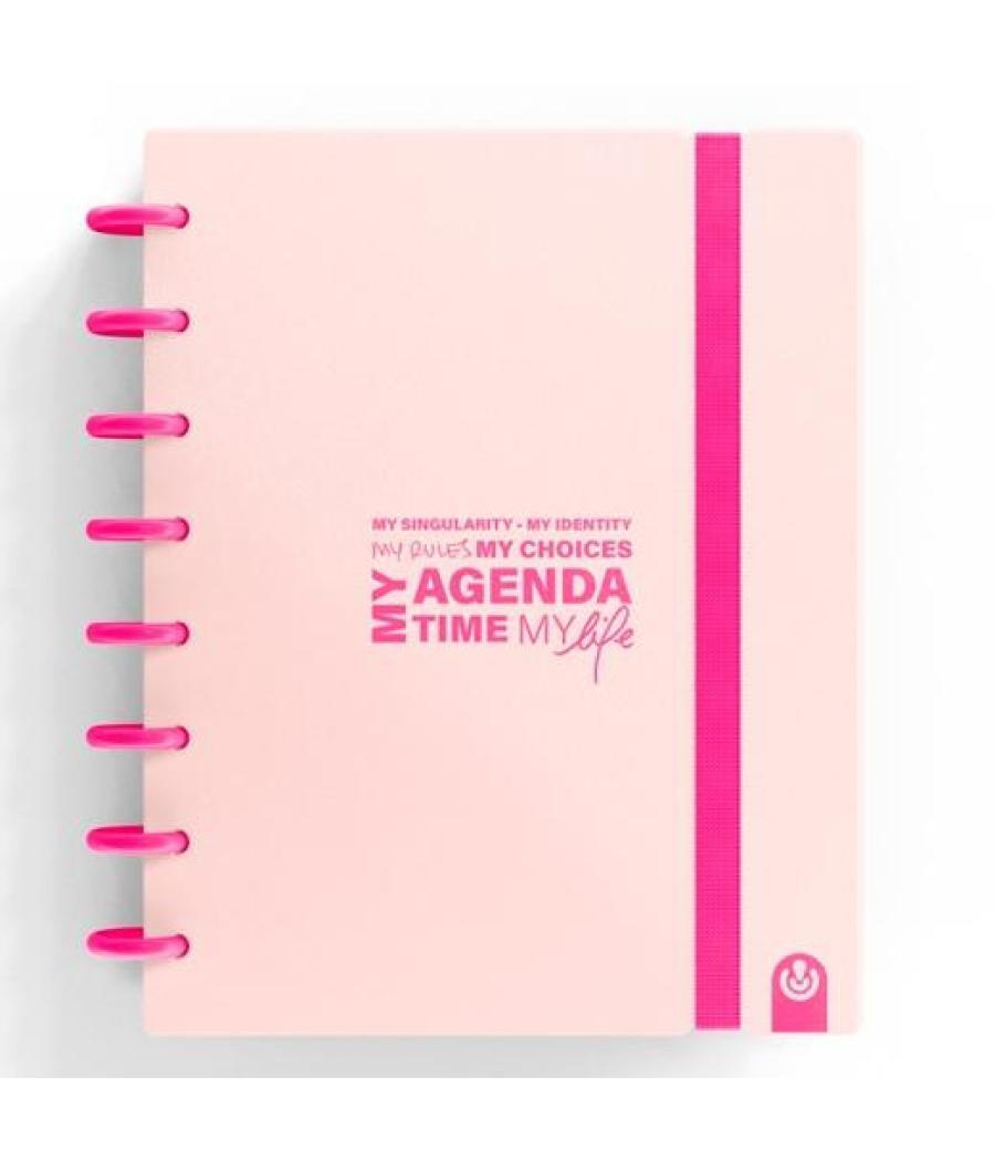 Carchivo agenda de discos ingeniox sin fecha a5 80h 100gr sv neón rosa pastel