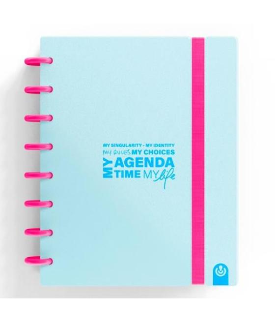 Carchivo agenda de discos ingeniox sin fecha a5 80h 100gr sv neón azul pastel